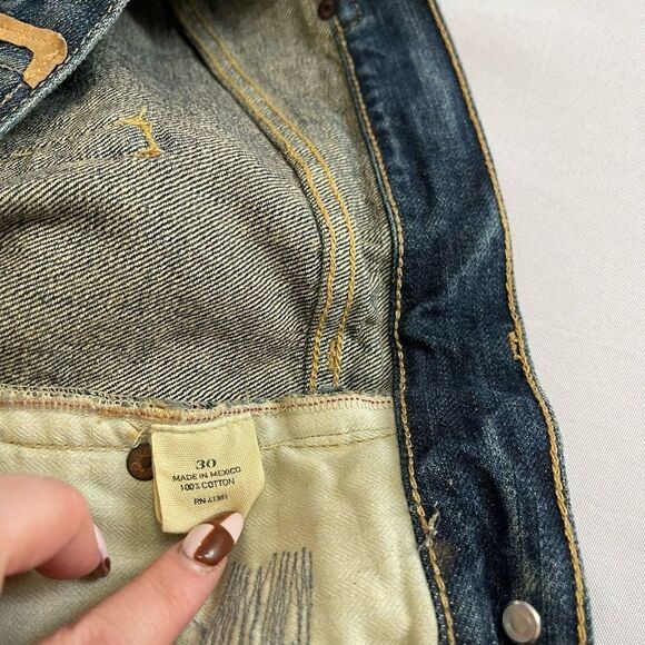 Polo Ralph Lauren VTG Distressed Destroyed Denim Skirt Size 30 - Picture 12 of 12